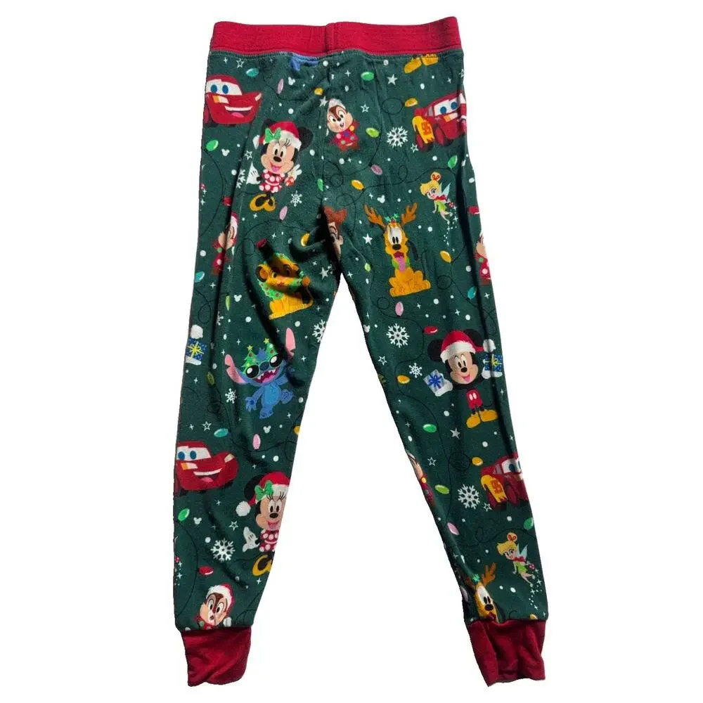 Little Sleepies Disney Christmas Pajamas 2T Mickey Stitch Pixar 2 Piece PJ Set